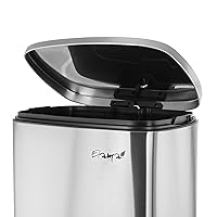 Vista 25 de Elama Kitchen, Home and Office Versatile Step Trash/Recycling Bin with Slow Close Mechanism (3 Piece 13 Gallon + 2 x's 1.32 Gallons Silver)