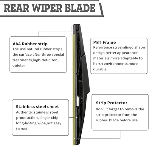 Vista 116 de Juego de tuercas de repuesto para limpiaparabrisas trasero para Jaguar F-PACE 2017-2022, conjunto de accesorios de cubierta del limpiaparabrisas