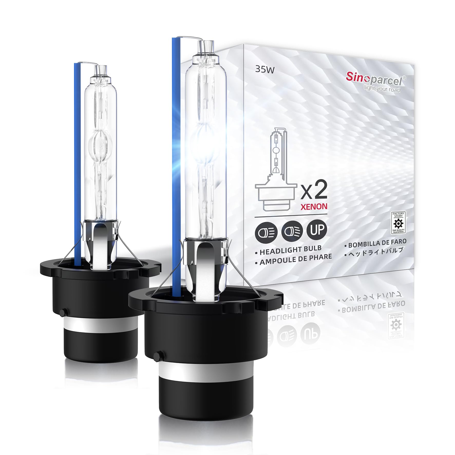 Sinoparcel New D2S HID Headlight Bulb 8000K Ice Blue 2PCS