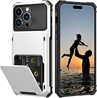 Vista 66 de Nvollnoe Compatible con iPhone 15 Funda con ranura para tarjetas, resistente, protectora de doble capa, a prueba de golpes, ranura oculta