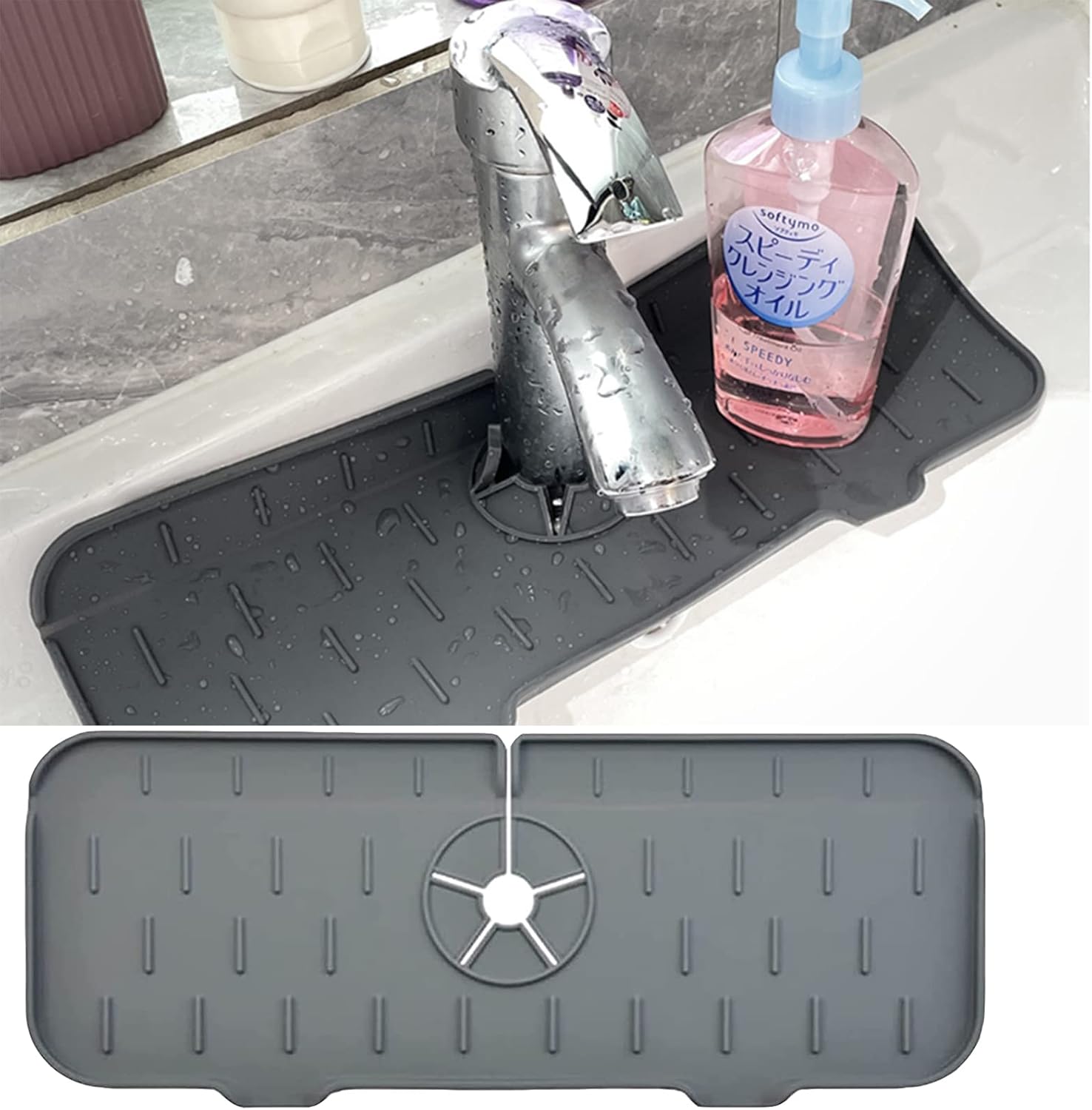 2 Pcs Kitchenguard Silicone Faucet Handle Drip Catcher Tray, Kitchen Guard for Faucet, Sink Splash Guard for Kitchen Bathroom, Silicone Sink Faucet Splash Guard