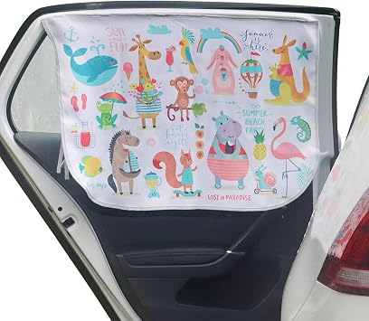 Car Window Shades for Side Windows Baby and Kids,Car Back Window Sun Shade Covers,Strong Magnetic Sunshades Curtains for Truck,27.5" x 19.5" Animal Friends