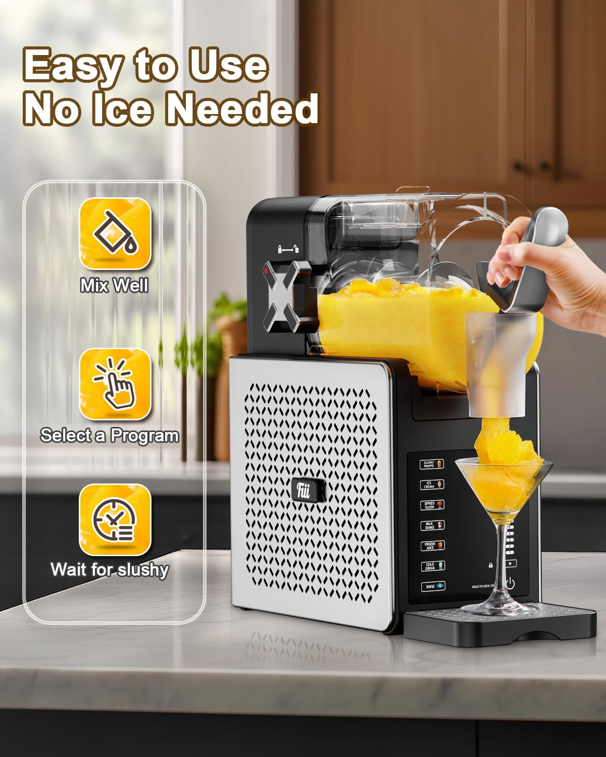  Slushie Machine 92 oz, Slushy Machine for Home, 6 Preset Programs, Quiet Operation, LED Display, Auto-Clean, No Ice Needed, Perfect for Milkshakes, Margarita Smoothie, Frappes and More thumbnail