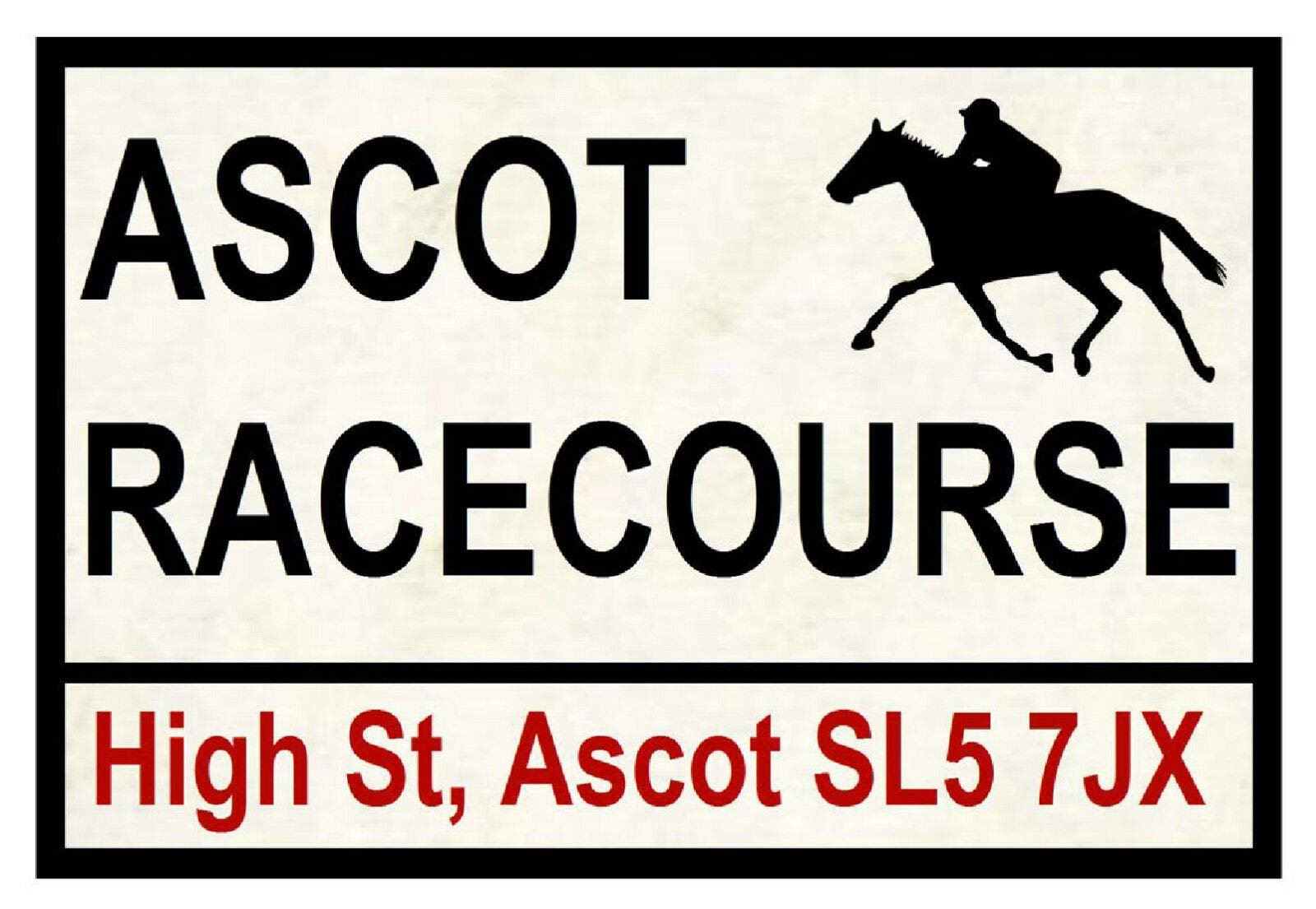 Inga Plaque601 Horse Racing Road Signs (Ascot) Gift Street Metal Tin Sign/Retro Decor Plaque 8X12 Inch