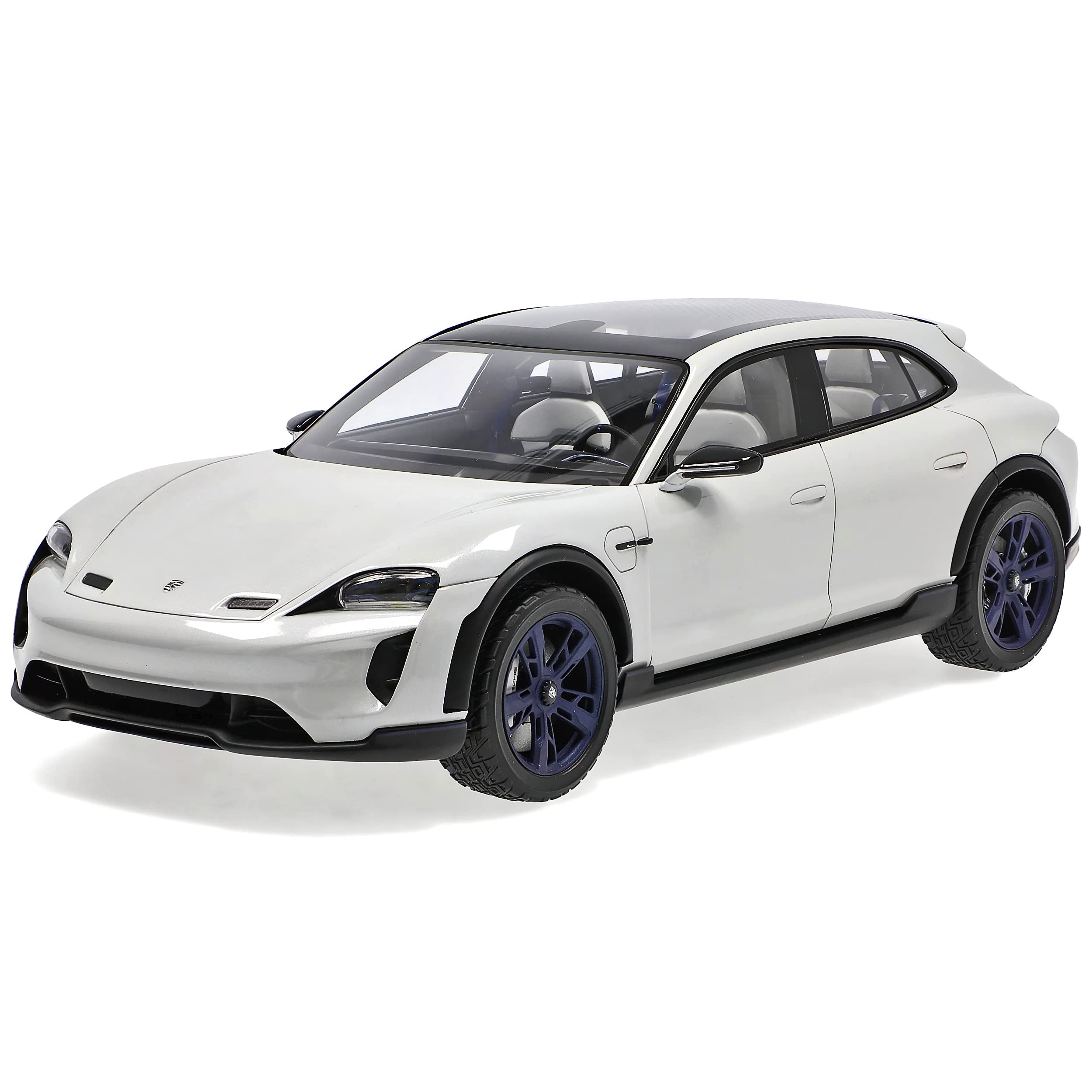 alles-meine.de GmbH Porsche Mission E Cross Turismo Grau Studie Taycan Sport Cross Turismo Autosalon Genf Messe 2018 mit Vitrine 1/18 Spark Modell Auto mit individiuellem Wunsch..