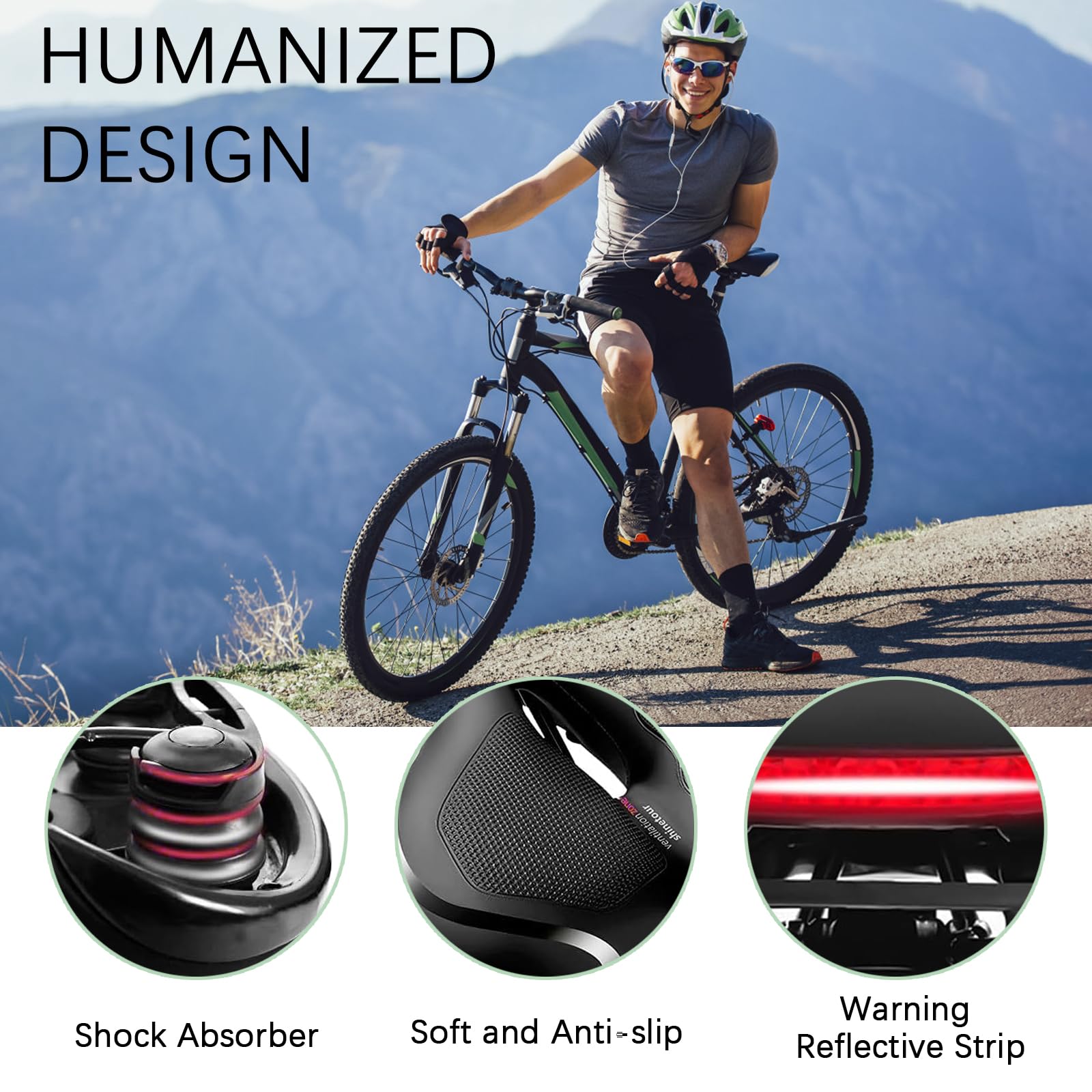Sella Per Bici Uomo E Donna In Gel Ergonomica Con Memory Foam - Impermeabile E Traspirante, Ammortizzata - 2