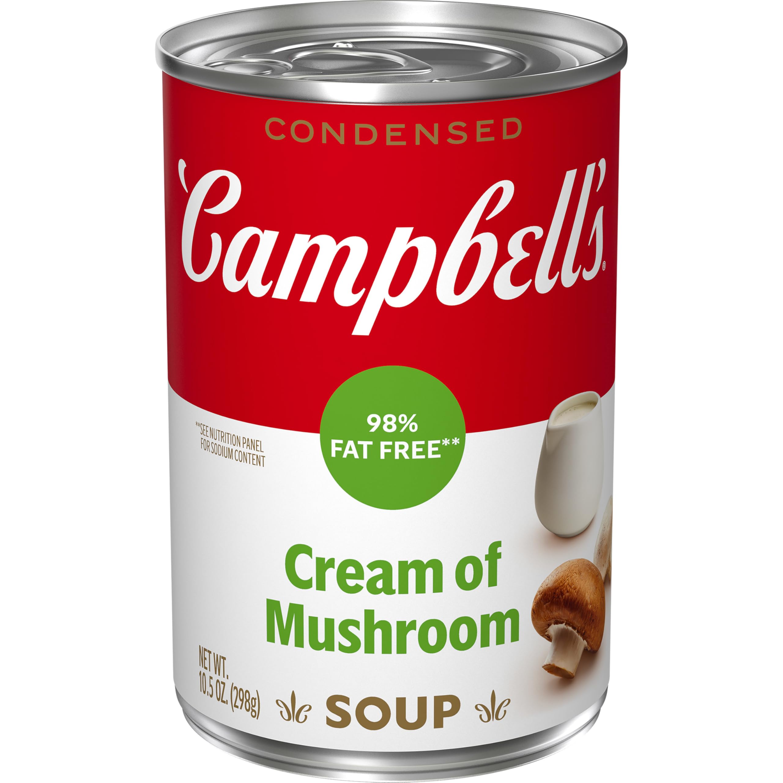 Campbell’s Condensed 98% Fat Free Cream of Mushroom Soup, 10.5 Ounce Can