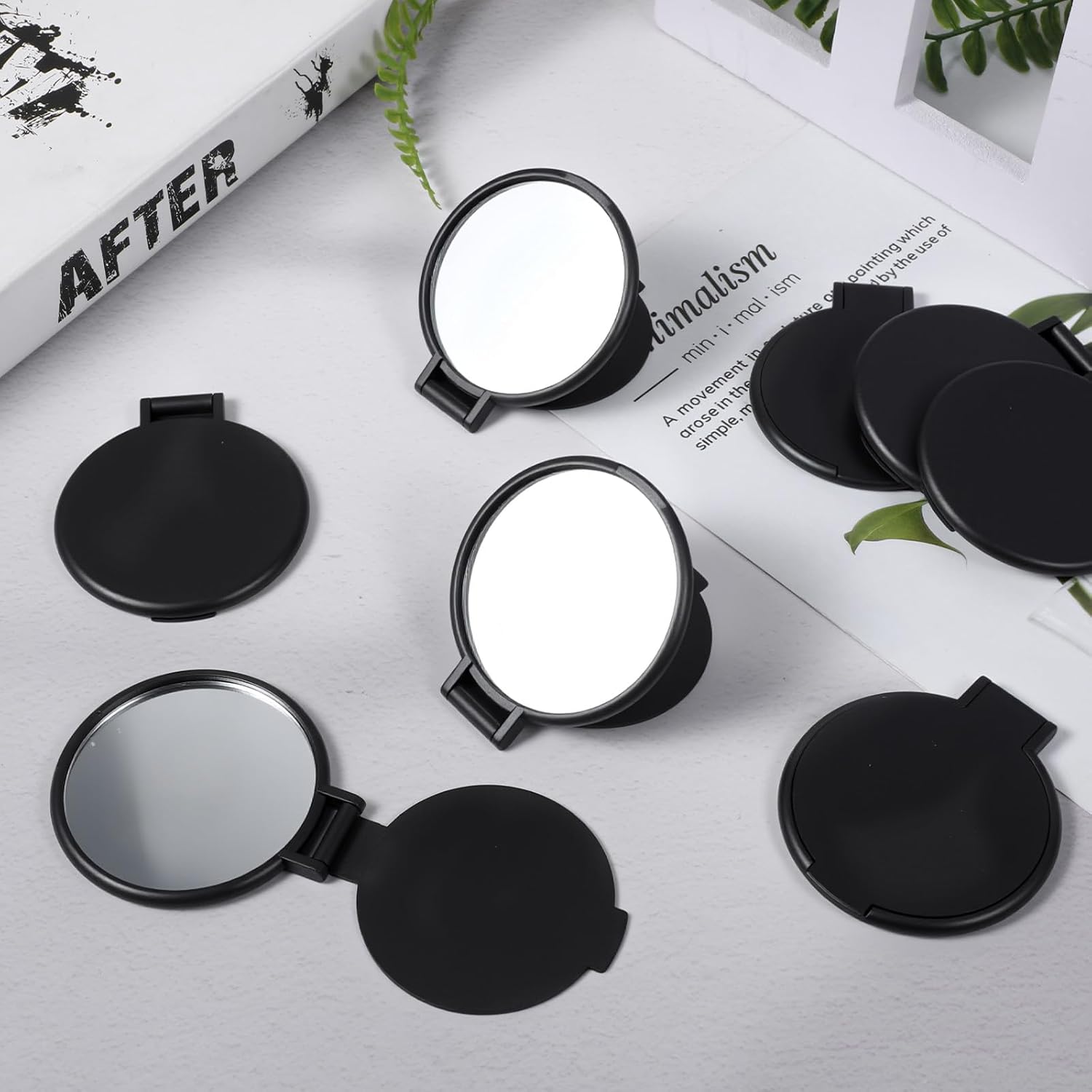 50 Pcs Round Compact Mirror for Purse Mini Folding Mirror Portable Pocket Makeup Small Mirrors Vintage Portable Travel Makeup Mirrors for Women Daily Use