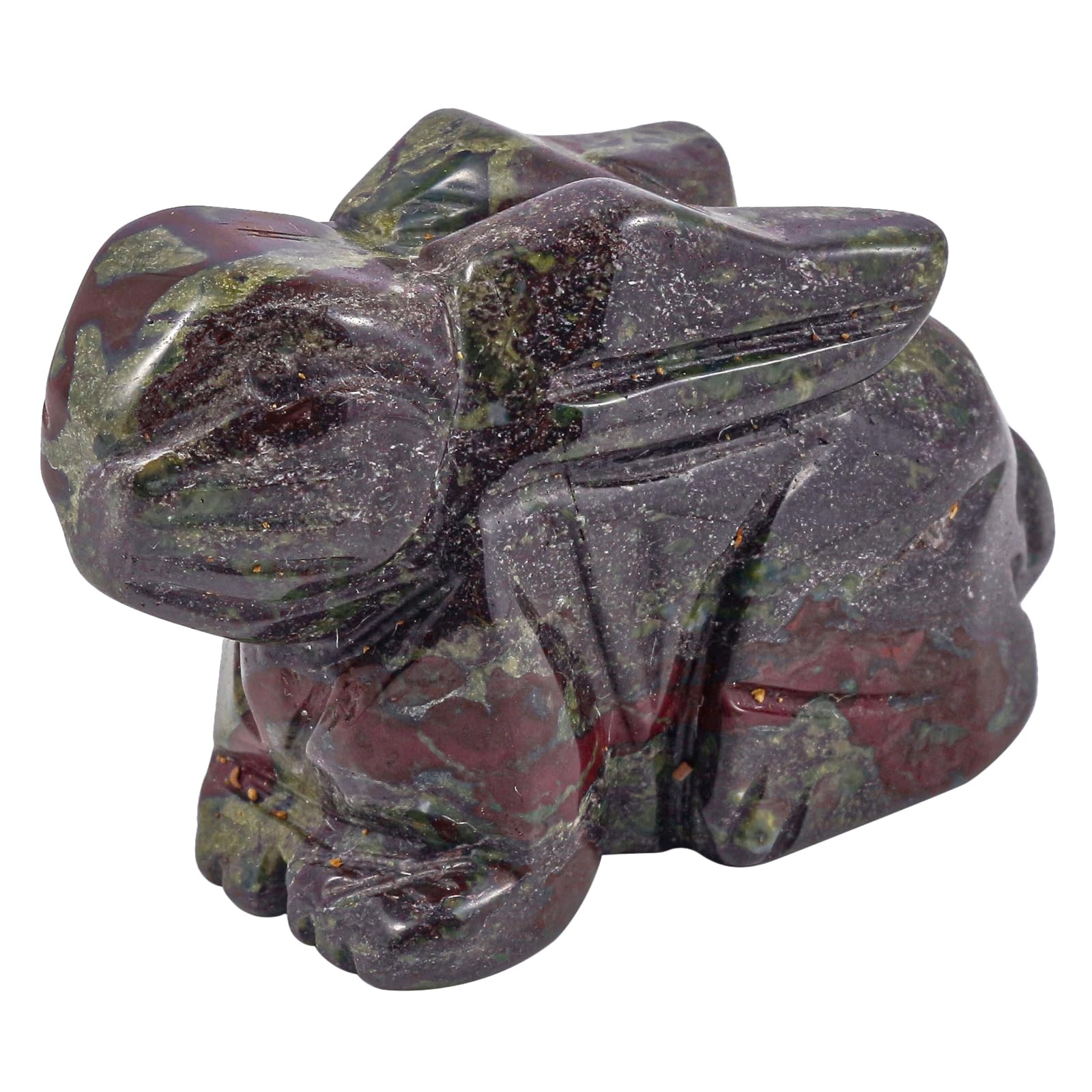 Lovionus89 Crystal Decor Rabbit Sculpture, 2 Inches Natural Pocket Carved Crystals and Healing Stones Statue Collectibles, Dragon bloodstone โ image 1