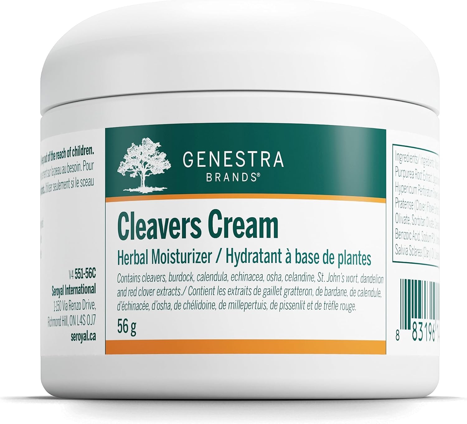 Genestra Brands Cleavers Cream Herbal Moisturizer with Burdock