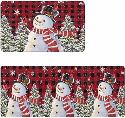 Tapete de baño con diseño de muñeco de nieve y copo de nieve para bañera, antideslizante, de secado rápido y absorbente, tierra de diatomeas,
