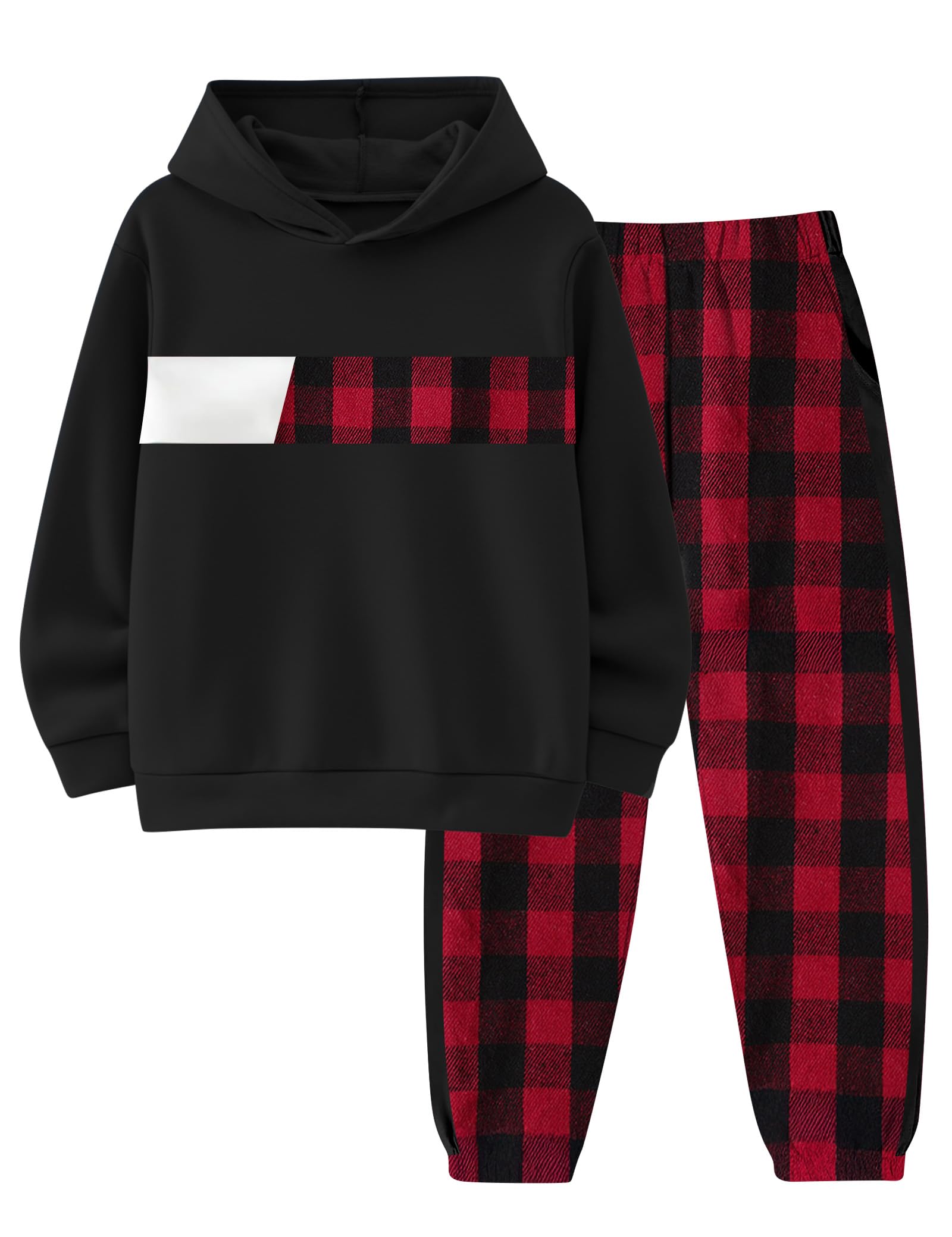 Boys Clothes Boy Outfits 2-Piece Long Sleeve Hoodie and Camouflage Pants Boys Fall Winter Clothes for 6-16 Years