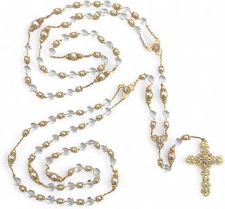 Gold Tone Crystal Faux Pearls Beads Wedding Lasso Unity Cord Wedding Vows Ceremony Lazo de Boda Matrimonio Catholic Christian Religious