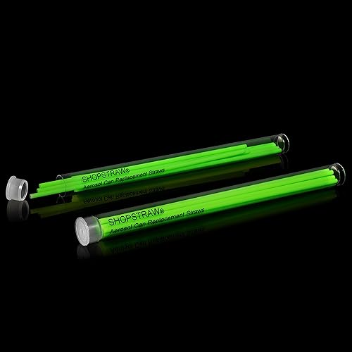 ShopStraw Paquete combinado SS-102 popotes de repuesto para latas de aerosol, 10 pulgadas, verde neón, 20 unidades