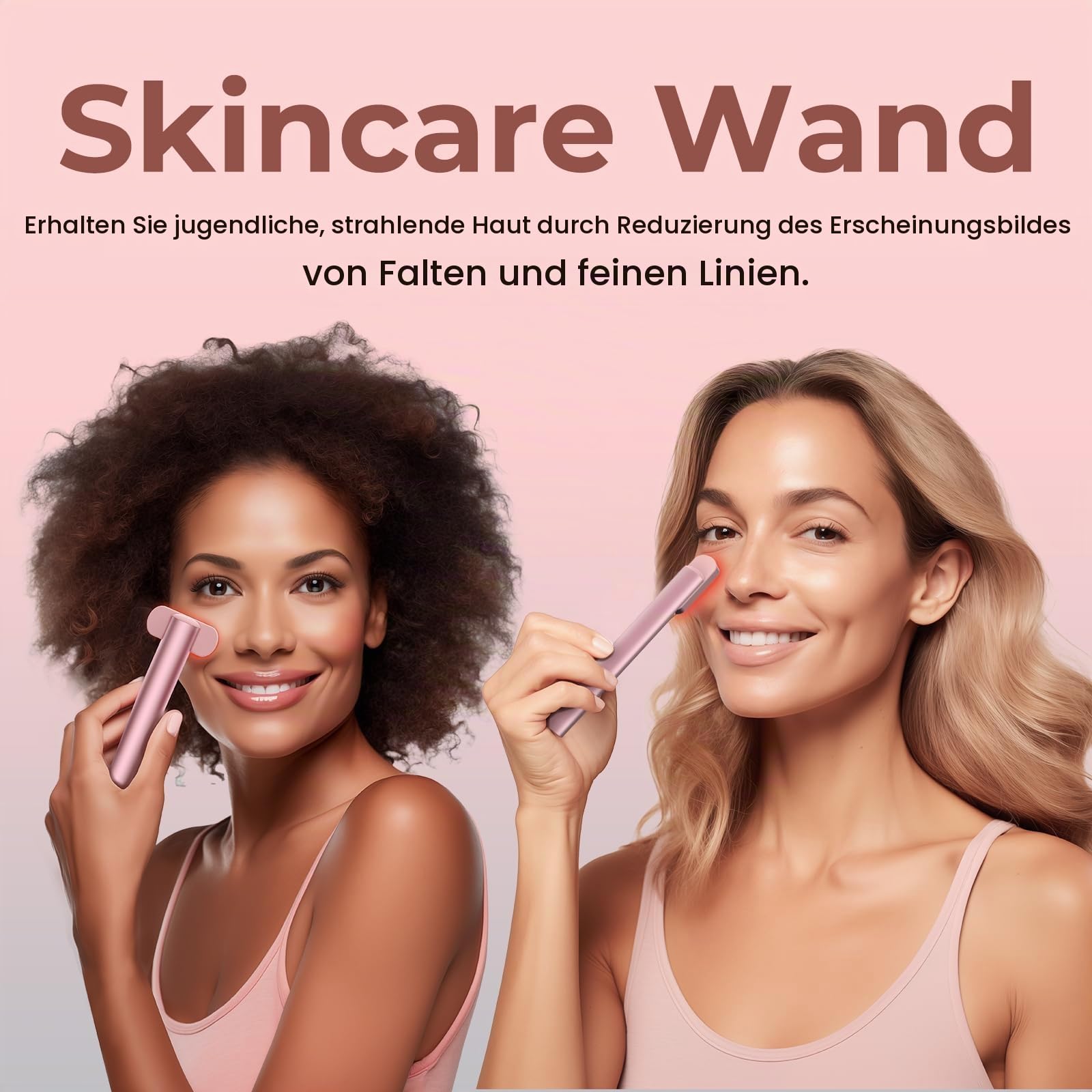 4-in-1-Lichttherapiestab, Rotlichttherapie für Gesicht und Hals, Mikrostrom-Gesichtsgerät für Anti-Aging, Gesichts- und Augenmassagegerät, Hautpflege
