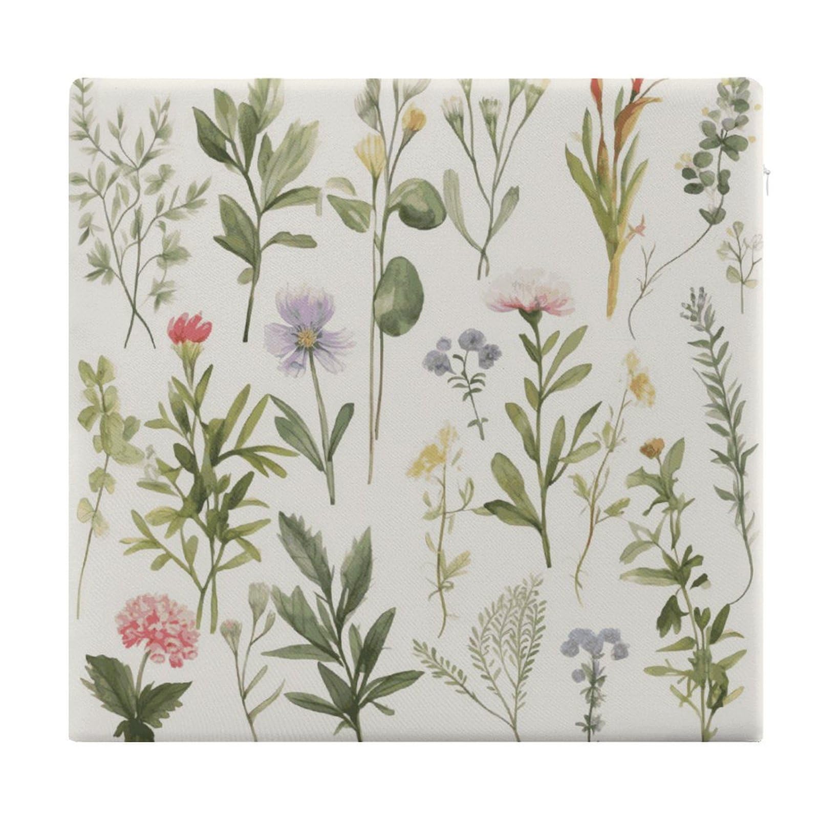 JTREHY Season Watercolors of Herbs Flowersb Chair Cushions Non-Slip Bar Stool Cushions Ultra Soft Warm Memory Foam Meditation Cushion Removable Large Square Seat Cushions for Dining Chair 15x14In