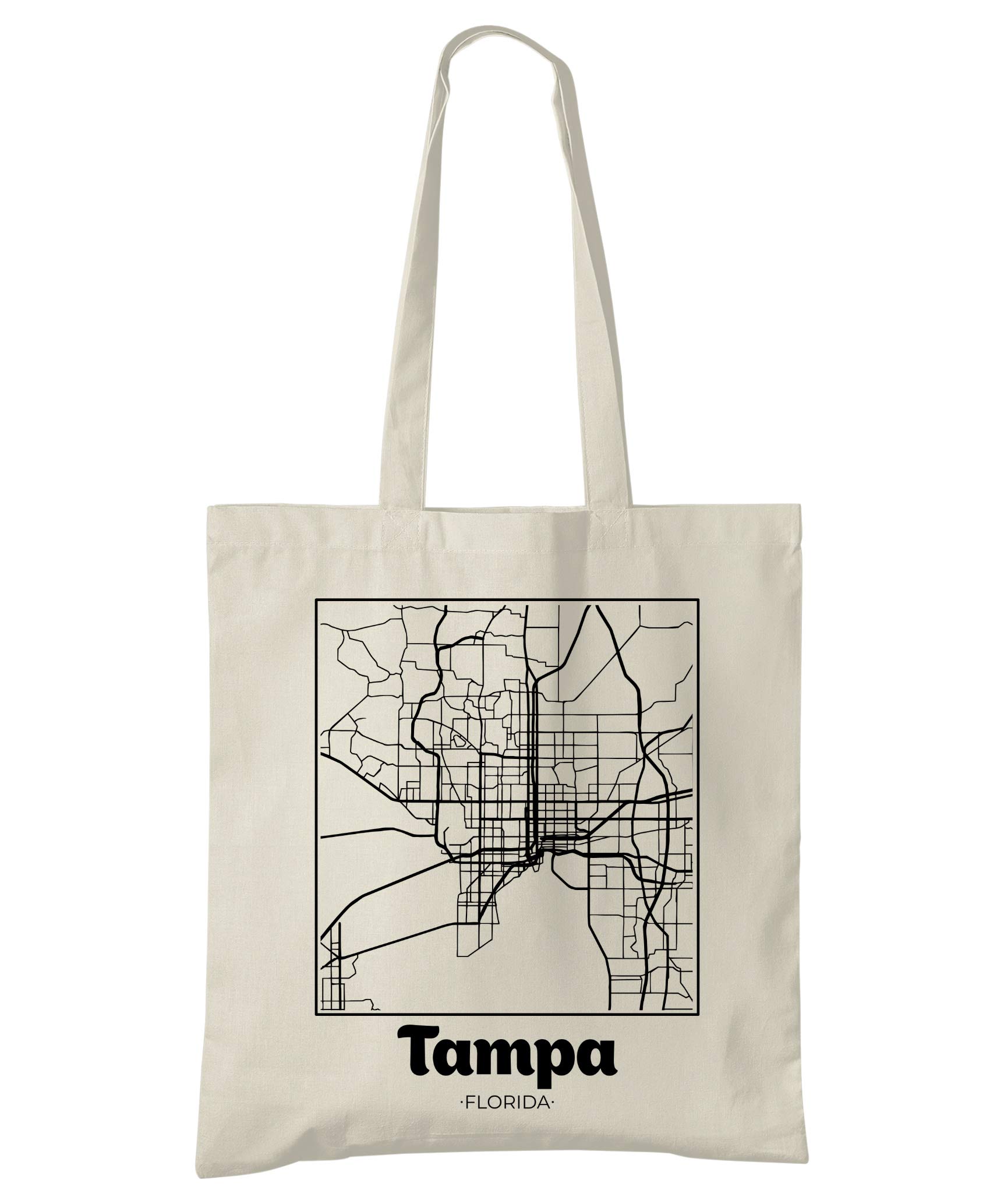 City Street Map Printed Natural Cotton Tote Bag, Pick Your City
