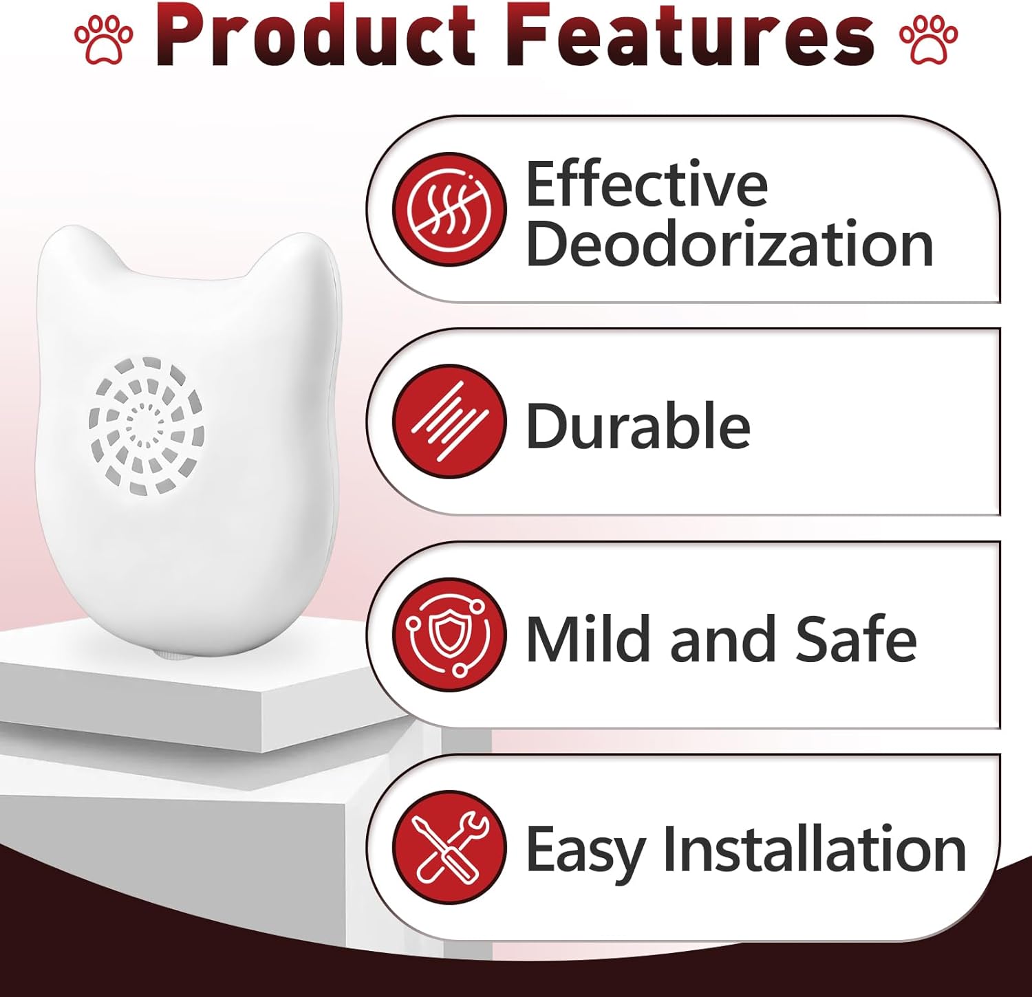 8 Pcs Deodorizer Compatible with Cumrige Fumoi Automatic Cat Litter Box, Cute Cat Shaped Design, Long-Lasting Camellia Flower Scent