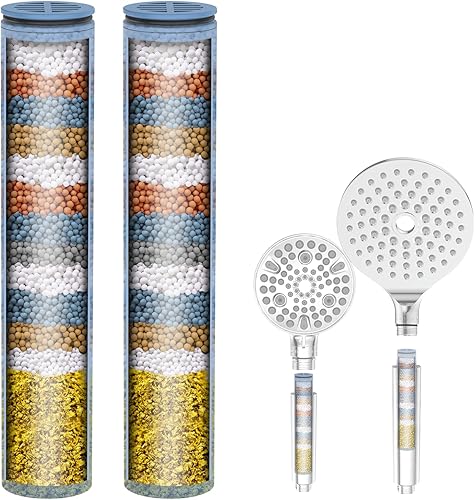 Miniatura 6 de Cartucho de repuesto de filtro de cabezal de ducha para SSJ781DSSJ781 MakeFit - Cabezal de ducha de mano filtrado (paquete de 1)