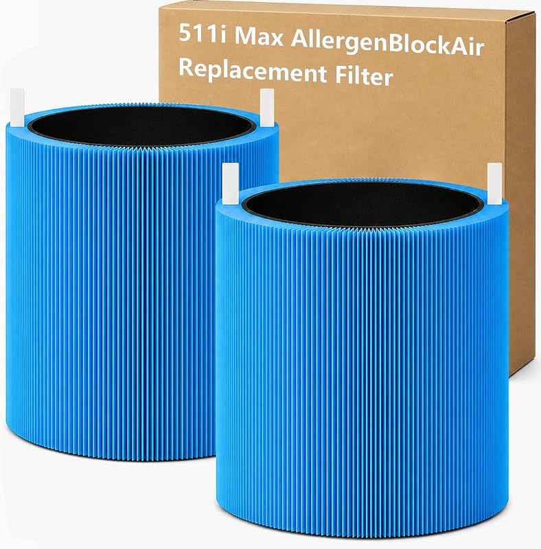 511i MAX Replacement Filter Compatible with BLUEAIR Blue Pure 511i Max AllergenBlockAir Purifier, Blue Pure F5MAX, H13 True HEPA & Activated Carbon Replacement Filter