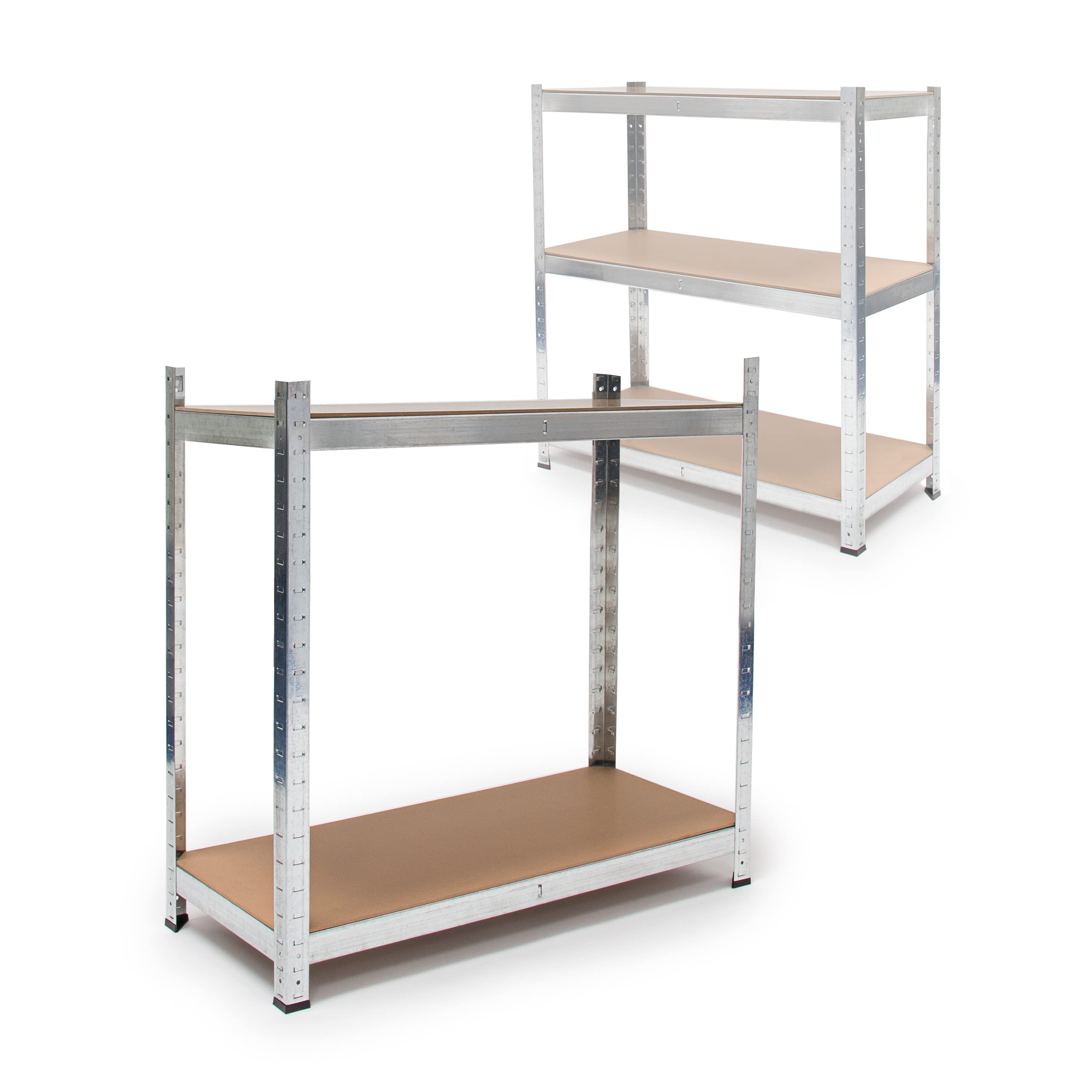 Relaxdays Scaffali in Metallo, Scaffalatura per Garage, HxLxP 180x90x40 cm, Carichi Pesanti 875 kg, Componibile, Argento