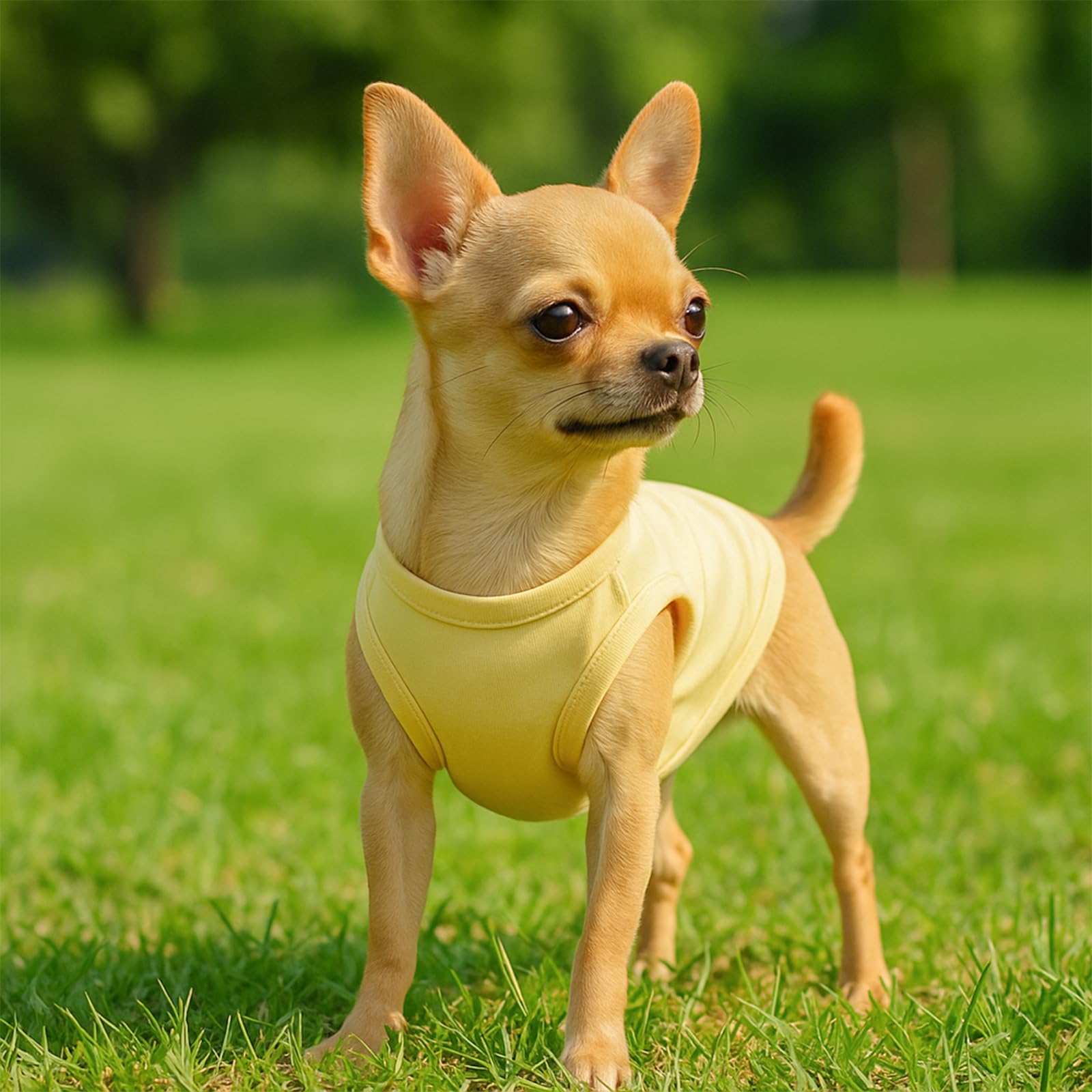 4 Camisetas para Perro, Ropa de Verano sin Mangas, Camiseta Colorida para Cachorros, Camisetas Transpirables para Perros pequeños y medianos, Ropa de Gato (4 Piezas (Amarillo, Blanco, Azul y Rosa), S