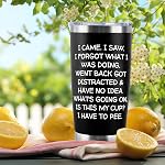 Birthday Gifts for Women Men - I Came I Saw I Forgot Tumbler 20oz Black Gag Gifts Funny Adult Grandpa Gifts for Him Drinking Cups for Elderly Senior Citizen Tumbler I Came I Saw I Forgot Coffee Mug