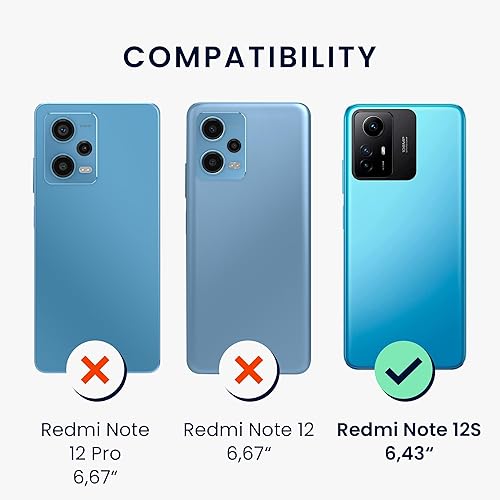 Miniatura 2 de kwmobile Funda compatible con Xiaomi Redmi Note 12S - Funda protectora delgada de TPU para teléfono - Acabado mate suave - Negro mate