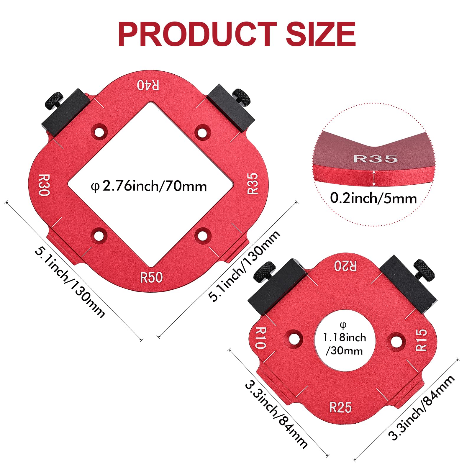 Router Corner Radius Templates - 2 Pack -4 Router Corner Radius Templates - 2 Pack -4