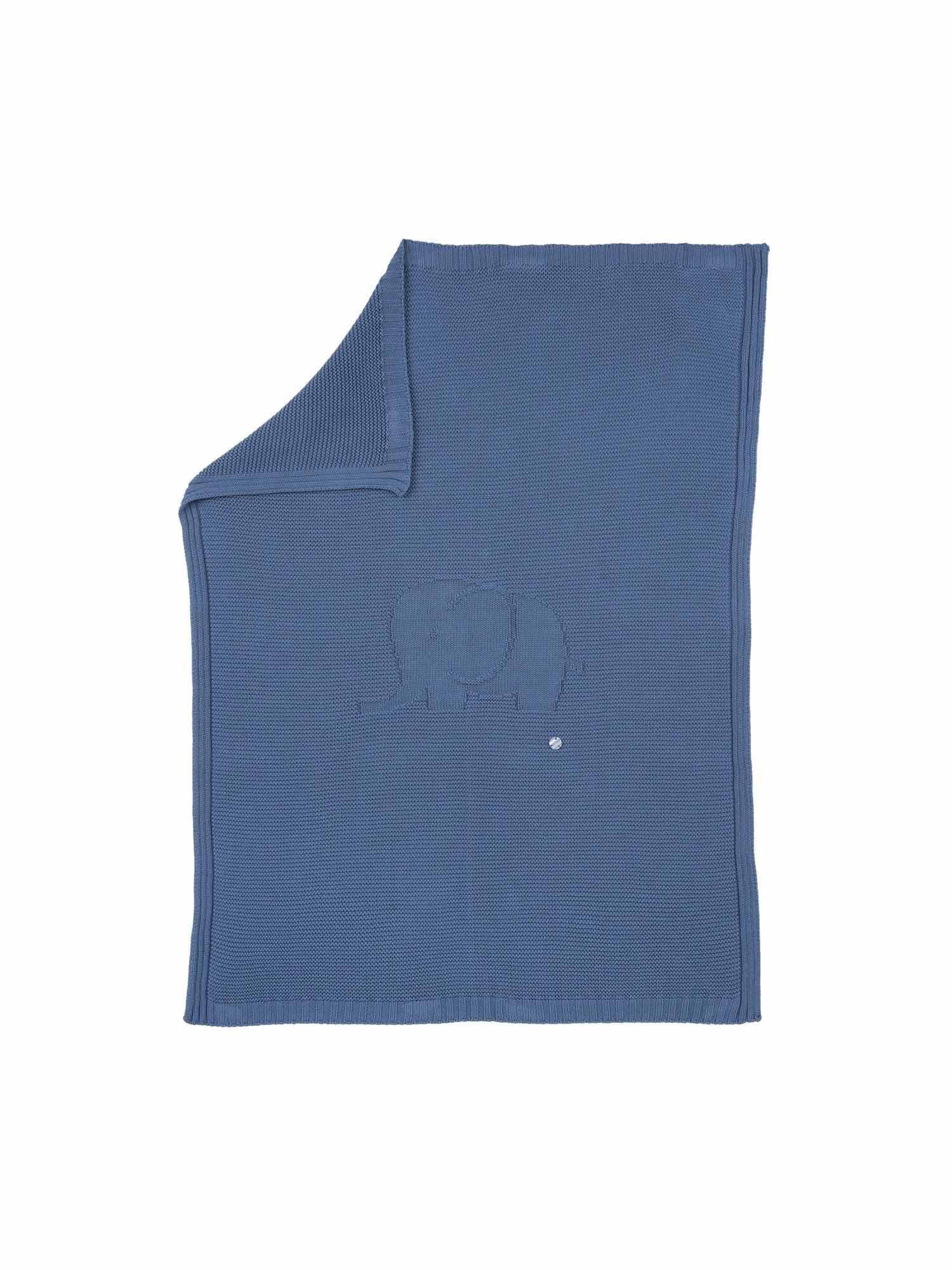 Couverture en tricot pour nouveau-né anti-froid bleu Singolo piccolo