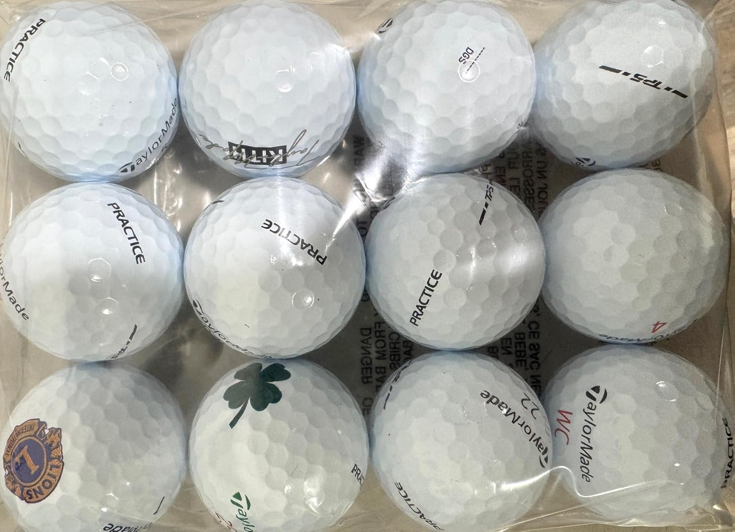 TaylorMade 1-Dozen TP5 & TP5x MySymbol Pix Logo Overrun Practice Golf Balls - Made in USA