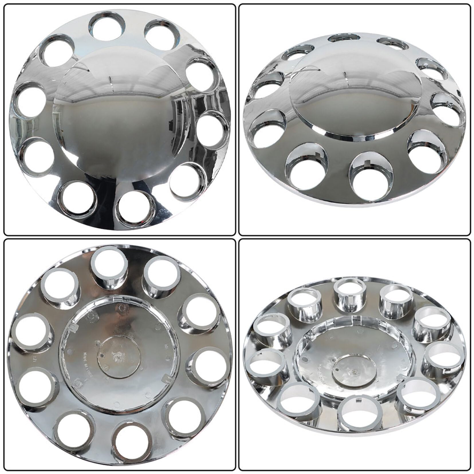 SEBLAFF 1-Pair Chrome Front Wheel Covers Hub Axle Semi Plastic ABS Pair 33mm Nut Covers