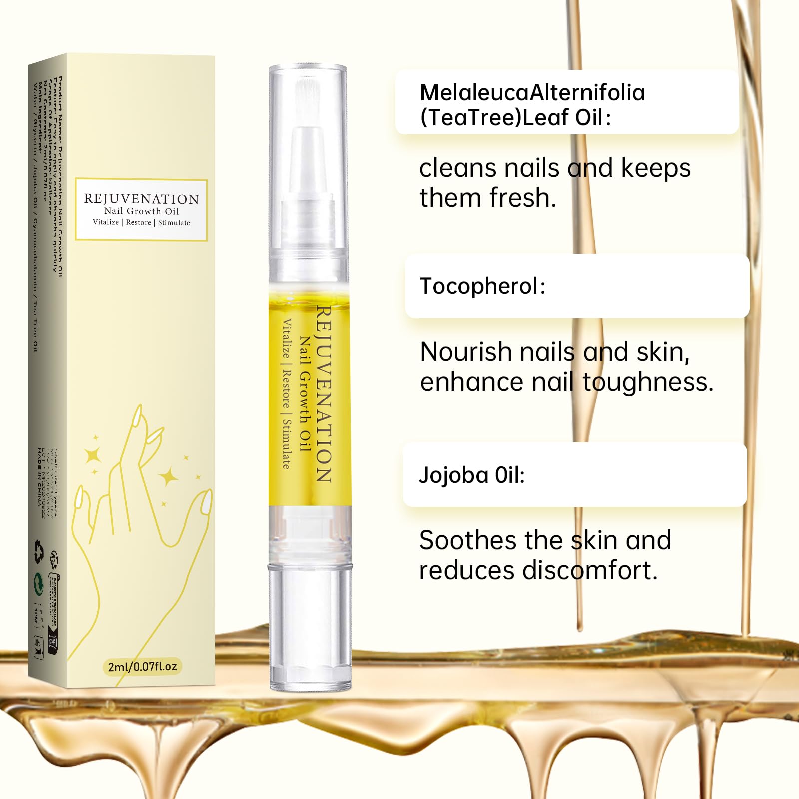 Tseriact Nail Oil, Cuticle Oil for Nails Professional Nail Care Nail Oil Pen - Image 2