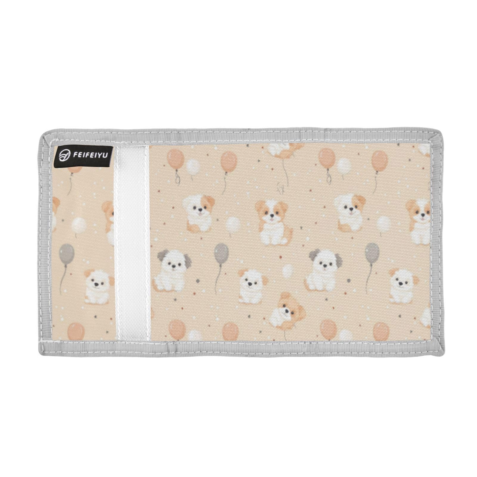 Wusikd Fluffy Puppies Dogs Kids Wallet for Boys Girls Ballons Toddler Trifold Wallet Novelty Wallet for Teens Women Men