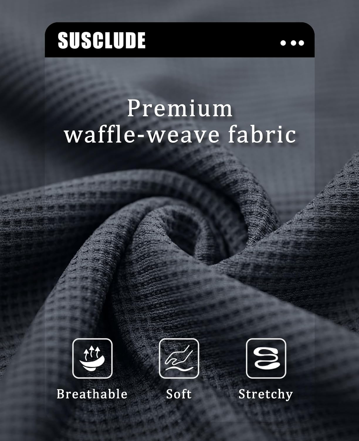 Susclude Mens Long Sleeve Henley Shirts Waffle Comfy Basic Stylish Button Down Pullover V Neck Casual Tops Fall Winter - Image 7