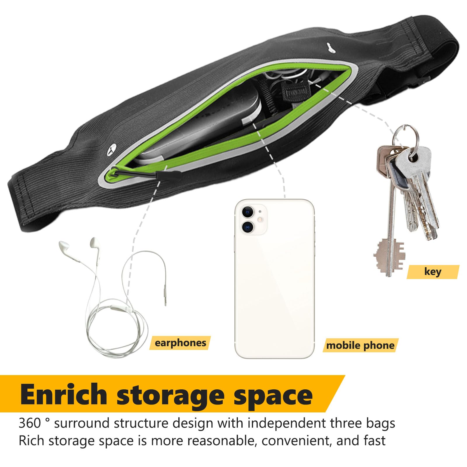 Marsupio Corsa Running Cellulare, Marsupio Running Donna Uomo, Impermeabile, Porta Telefono Corsa per Escursioni, Viaggi, Sportivo, Trekking, Pocking, Fitness