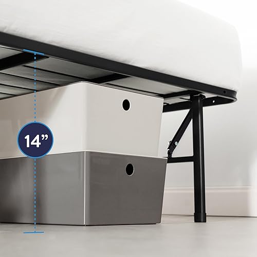 Miniatura 18 de Best Price Mattress Base de cama metálica de 18 pulgadas con base de colchón de listones de acero resistente (no necesita somier)