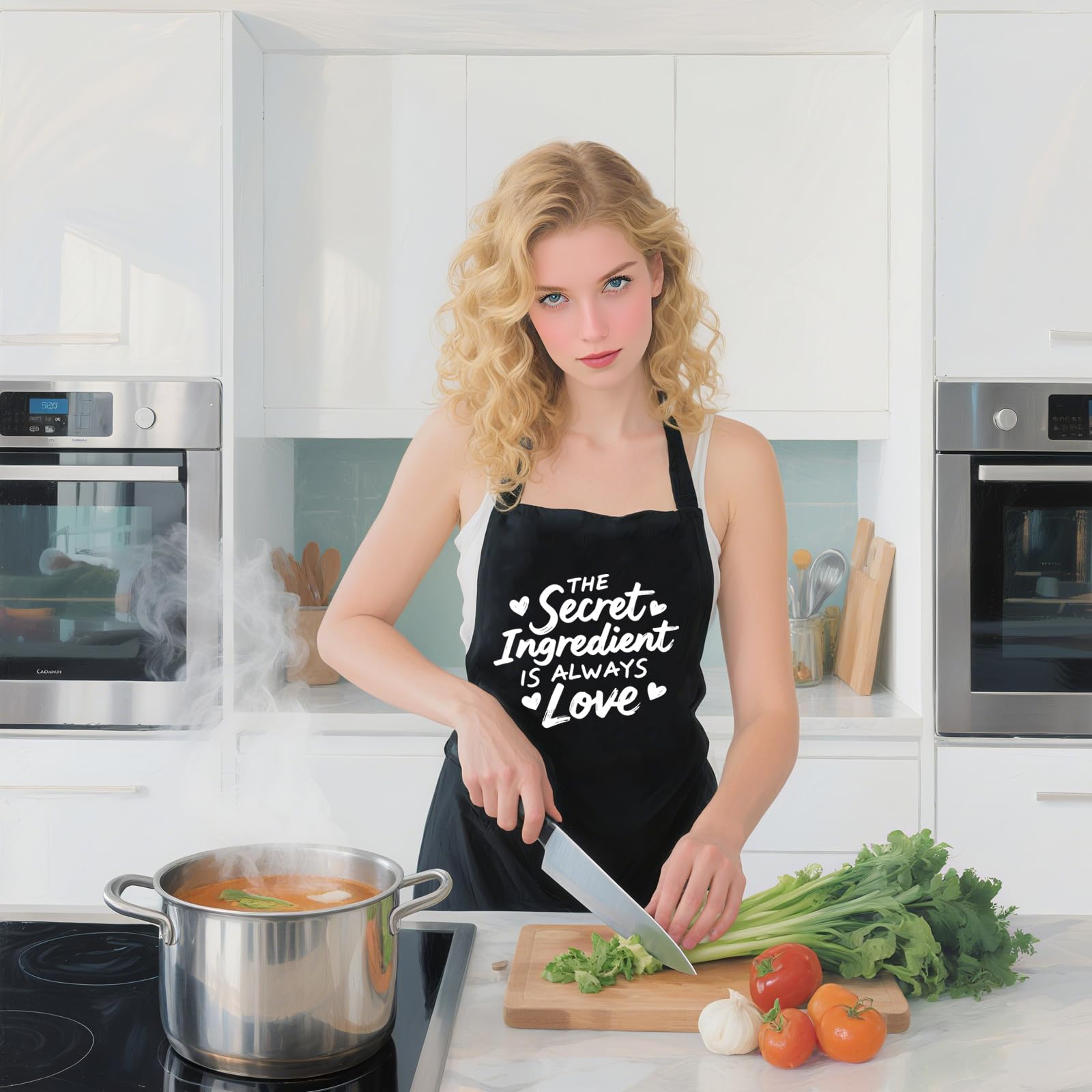 Delantales divertidos para mujer con bolsillos, bonitos delantales para cocinar la cocina, día de la madre, Navidad, regalos de cumpleaños para mamá