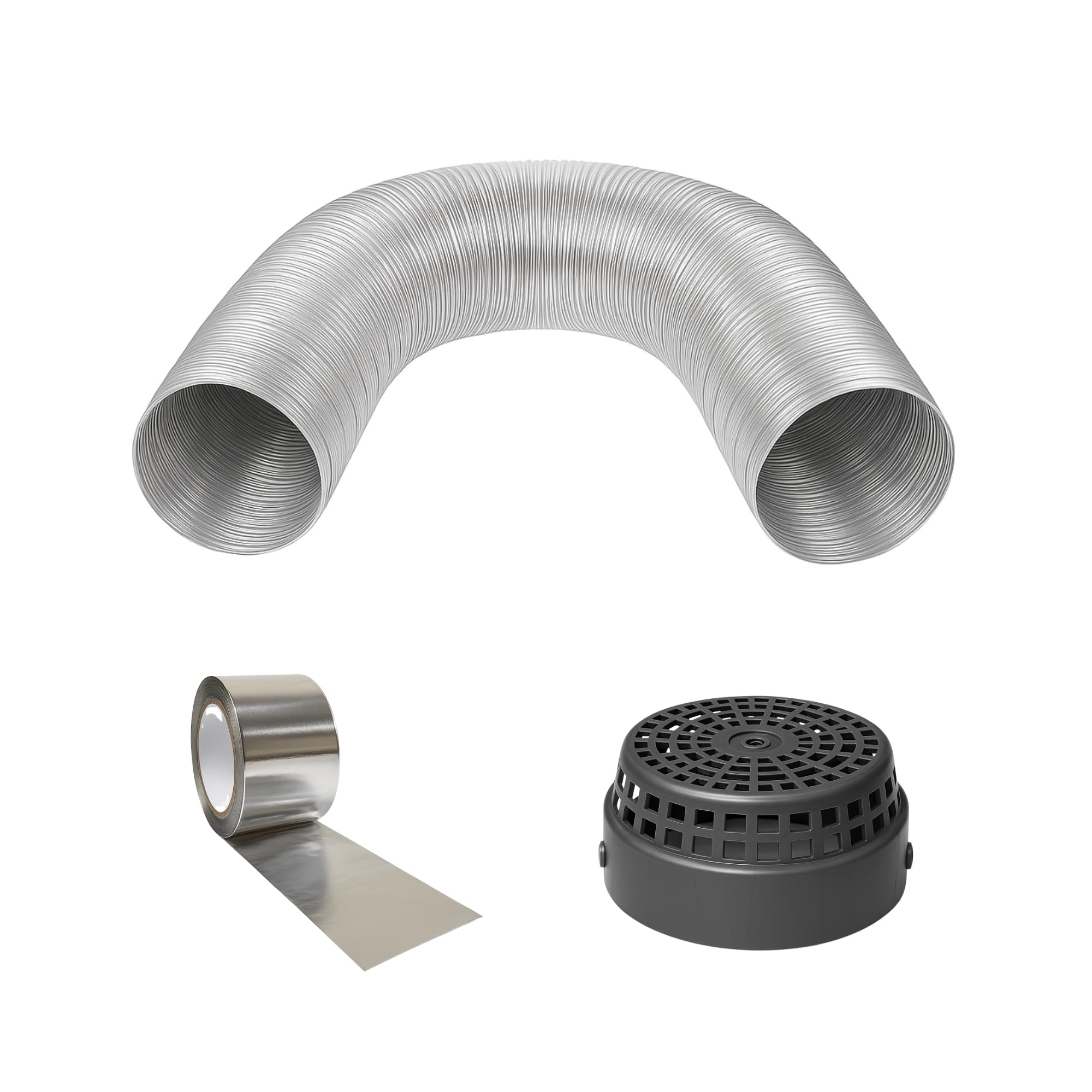 AMPEREUS® Chimney Pipe 4 Inch 10 Feet with Cowl and Tape | Durable & Heat-Resistant Exhaust Pipe for All Kitchen Chimneys | Suitable For All Brands Of Chimney