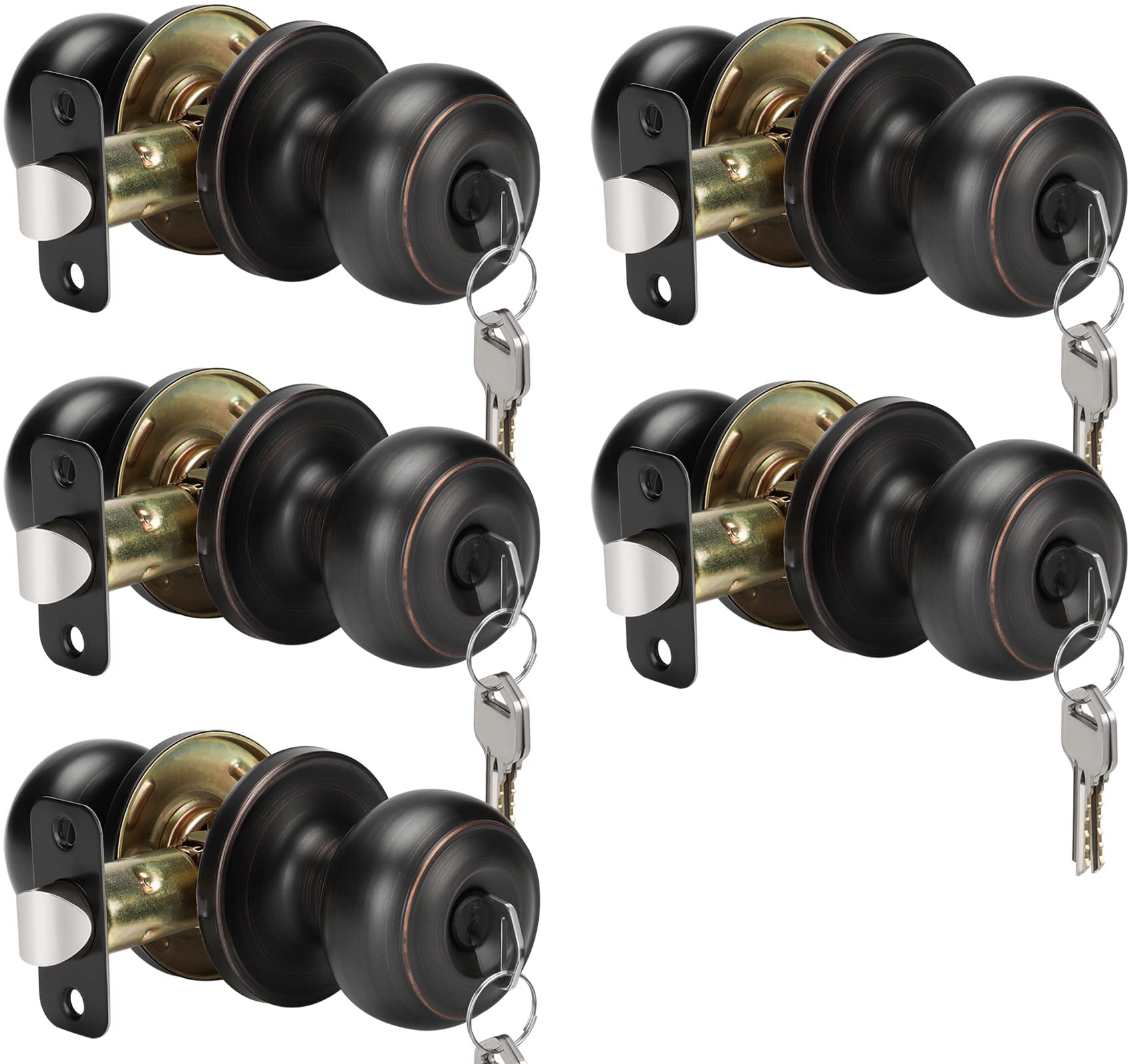 Weiser troy venetian bronze exterior door knobentry door lock with key