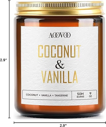 Miniatura 8 de AOOVOO Vela de vainilla y coco, velas perfumadas, velas de soja, vela de vainilla, vela de aromaterapia, vela de cera de soja, vela para el hogar, 9