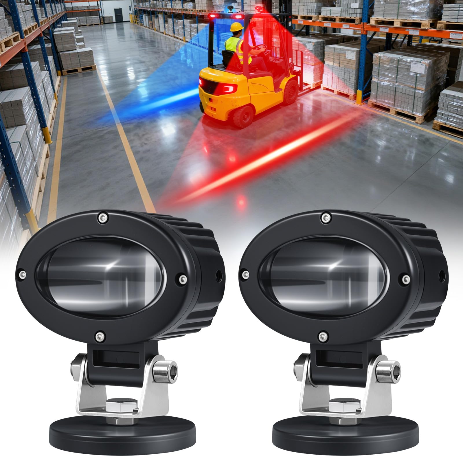Luz de advertencia de carretilla elevadora bicolor conmutable magnética eTzone 8