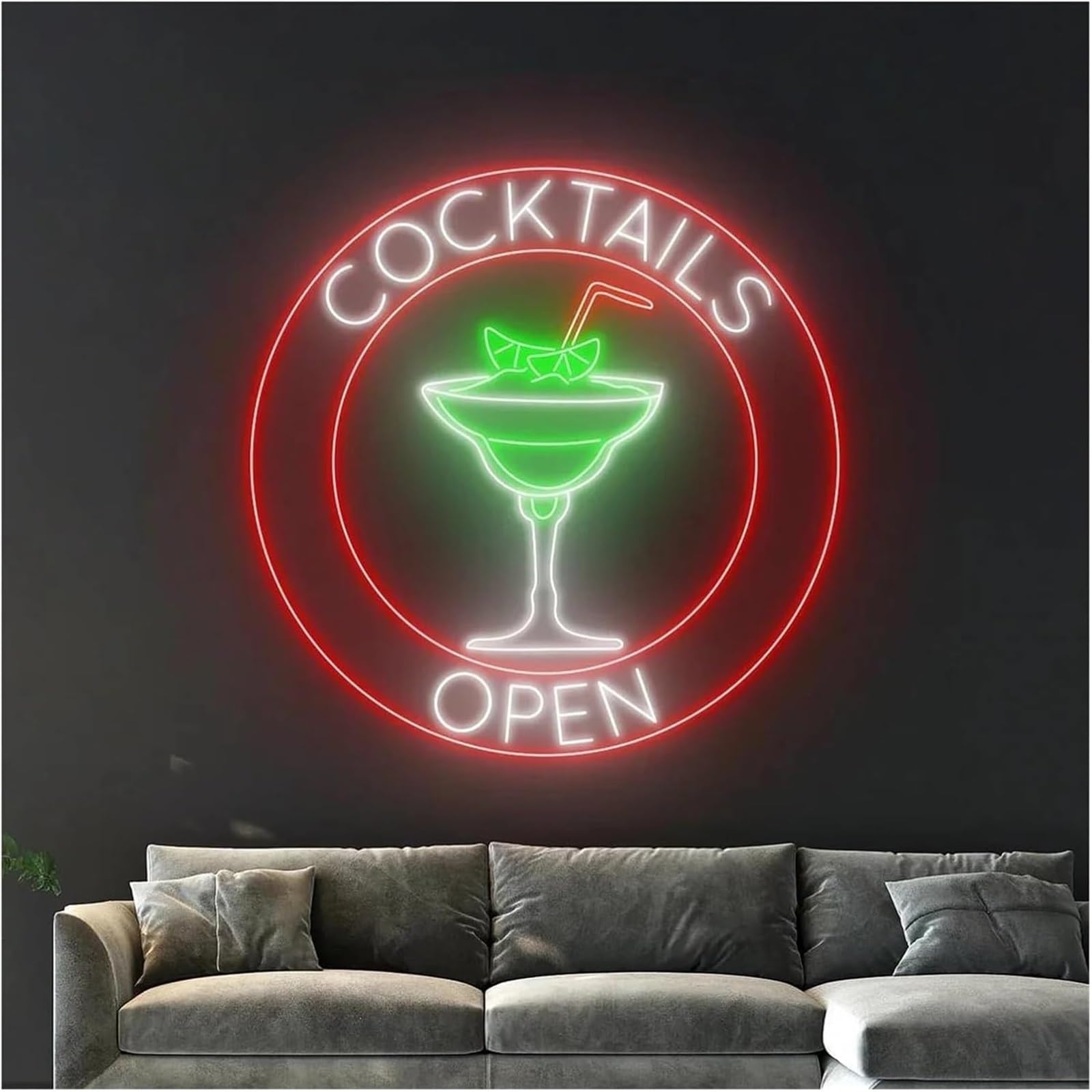 Lampada con atmosfera rilassante, cocktail, logo aziendale aperto, insegne al neon, lettera di potenza regolabile(50cm)