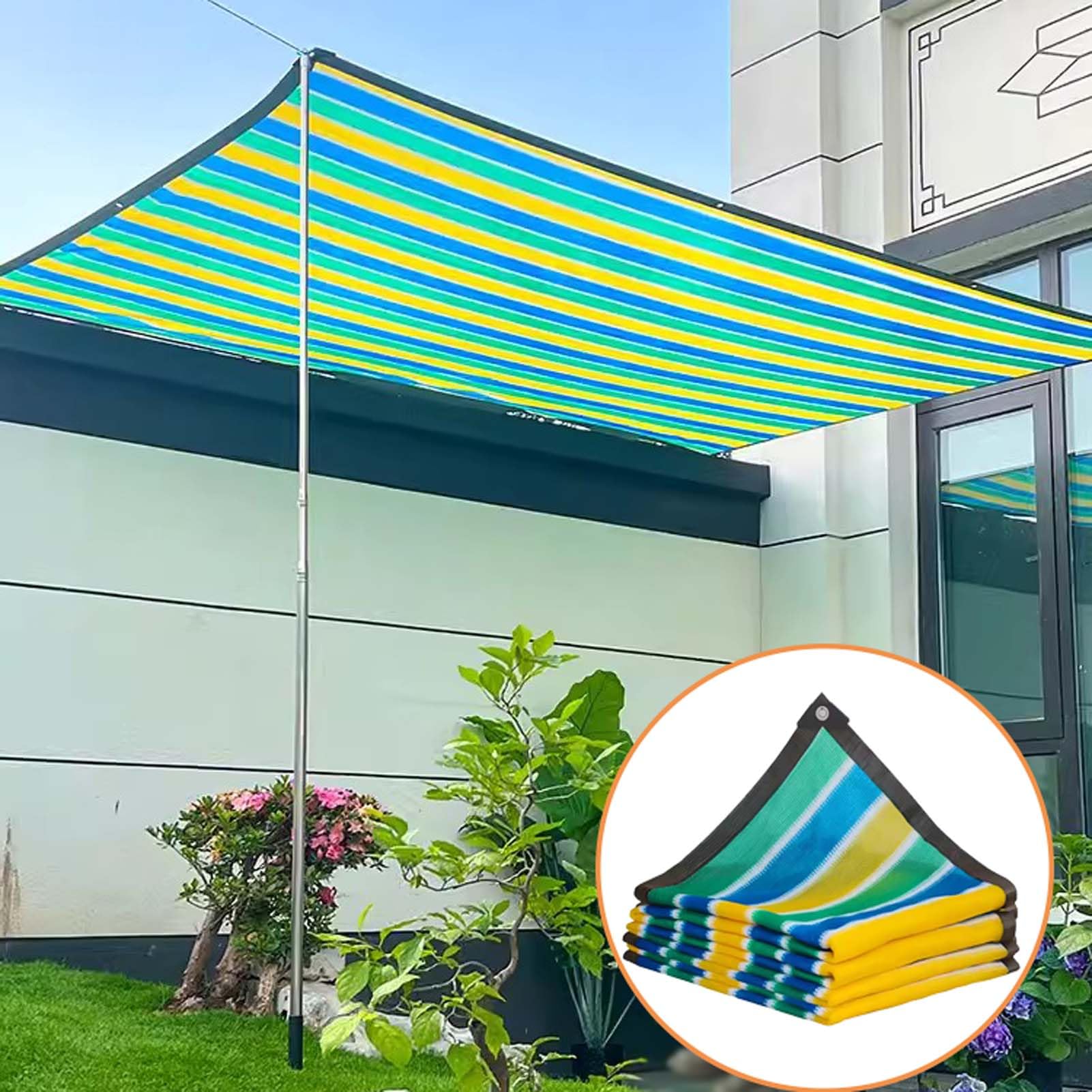 VICLLAX 90% schaduwdoek, zonwerende doek, privacyscherm met versterkte doorvoertules voor buiten, terras, tuin, pergola, 40 x 50 cm, mokka