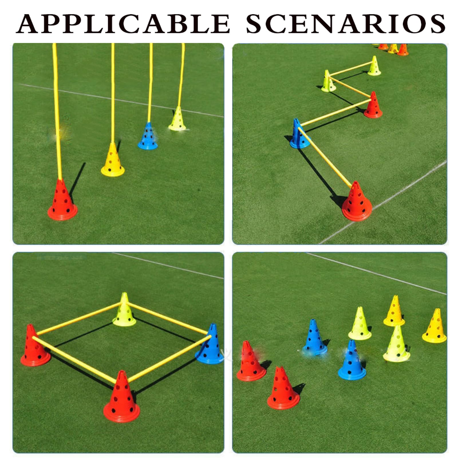 Sport Coni di Addestramento,Cinesini per Allenamento Calcio,Coni da Allenamento per Calcio,Coni di Segnalazione,Flessibile,Impilabile,per Allenamento di Calcio,Pallavolo,Addestramento