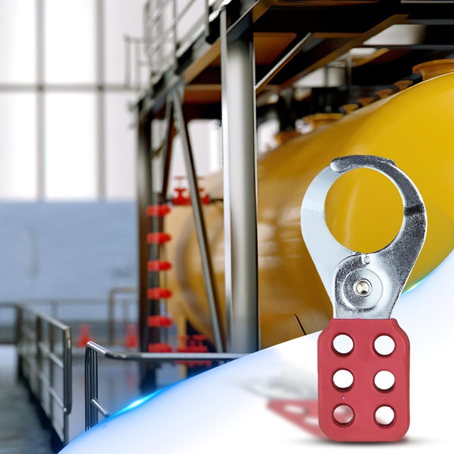 10Pcs Lockout Tagout Hasp, Safety Insulation Padlock Hasp with 6 Holes Interlock, Aluminium Loto Hasp Tag Lock Hasp for Multiple Management (1.5 inch Inside Jaw Diameter)