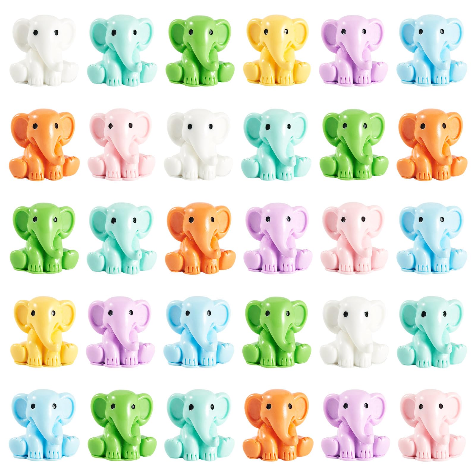 Mini figurines d'éléphant en résine 3D pour décoration de jardin féérique