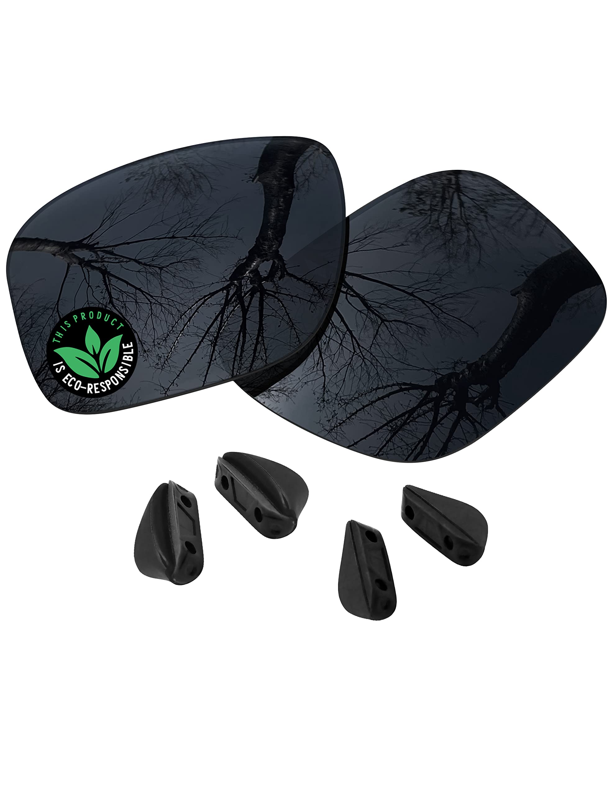 Raydi Lenti di ricambio in policarbonato e naselli per occhiali da sole rettangolari Oakley Drop Point OO9367