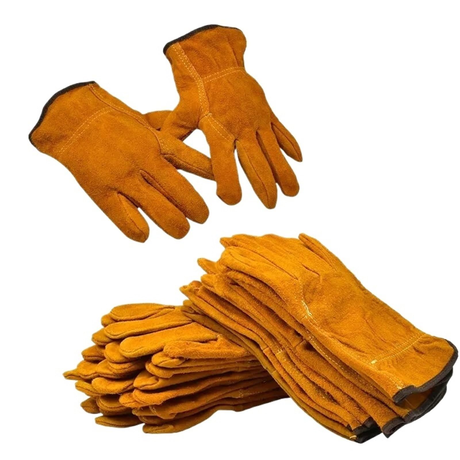 Generico Guanti da lavoro for saldatura in morbida pelle bovina