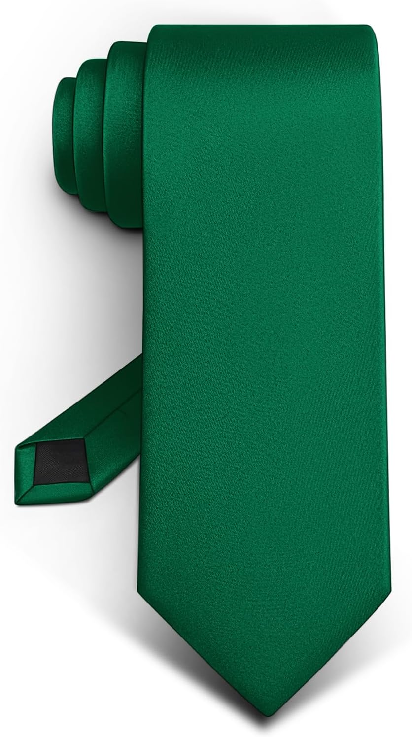 BULLIANT Men's Solid Color Necktie - Textured Polyester Tie for Dress & Gifts, 58" x 3.2", Easy Care